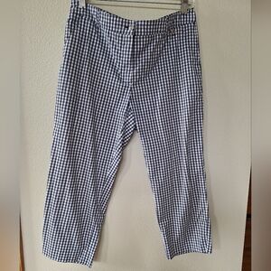 Golfino Womens Navy/White Gingham Golf Cropped Pants. Size 10